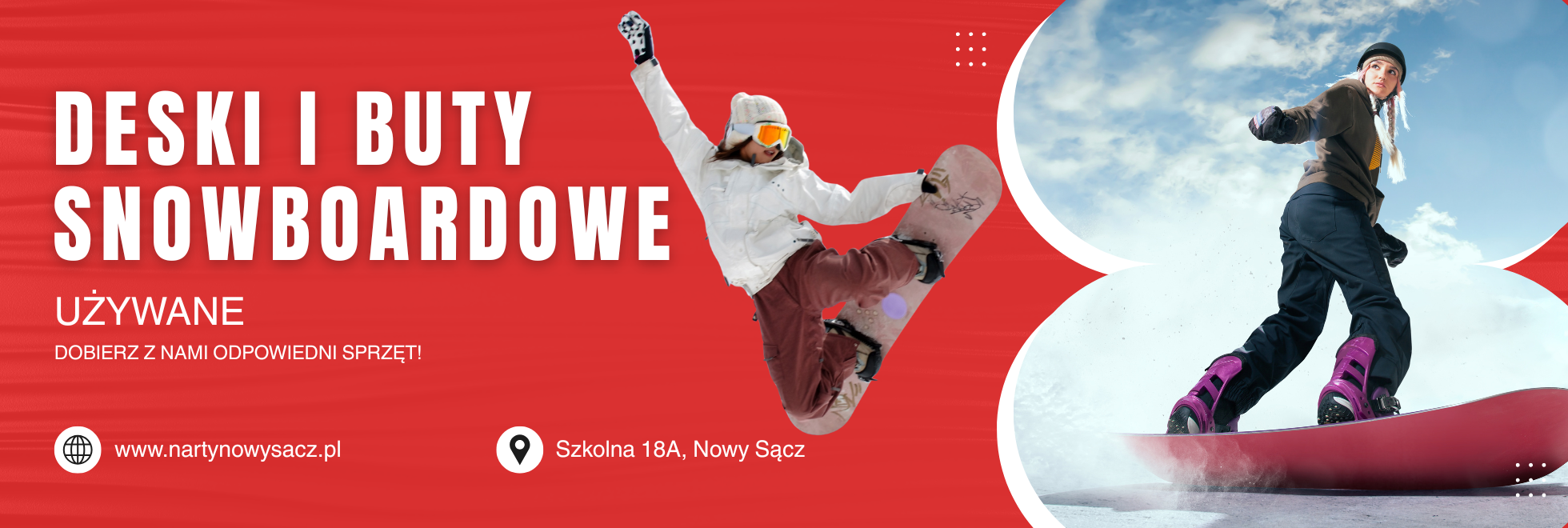 deski i buty snowboardowe używane Nowy Sącz, ul. Szkolna 18A